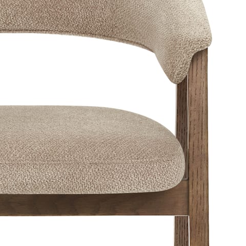 Amber Light Oak Chair Tweed Fabric