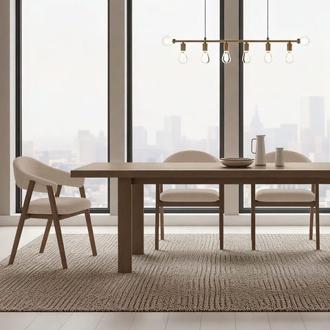 Amber Light Oak Chair Tweed Fabric