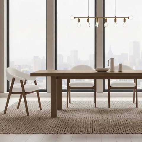 Amber Light Oak Chair Ivory Fabric