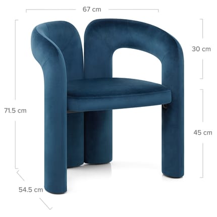 Bubble Chair Blue Velvet Dimensions