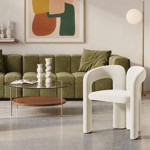 Bubble Chair Ivory Velvet