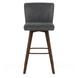 Aldo Dark Oak Bar Stool Charcoal Fabric