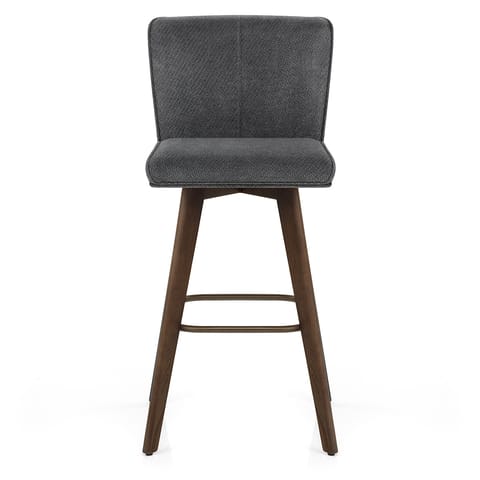 Aldo Dark Oak Bar Stool Charcoal Fabric