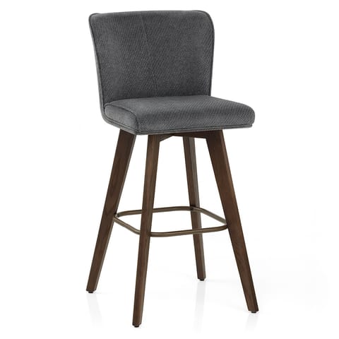 Aldo Dark Oak Bar Stool Charcoal Fabric