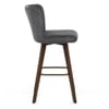 Aldo Dark Oak Bar Stool Charcoal Fabric