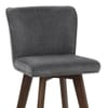 Aldo Dark Oak Bar Stool Charcoal Fabric