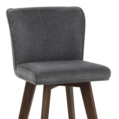 Aldo Dark Oak Bar Stool Charcoal Fabric