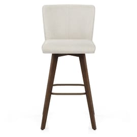 Aldo Dark Oak Bar Stool Ivory Fabric