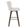 Aldo Dark Oak Bar Stool Ivory Fabric