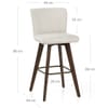 Aldo Dark Oak Bar Stool Ivory Fabric