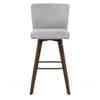 Aldo Dark Oak Bar Stool Light Grey Fabric
