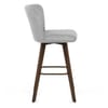 Aldo Dark Oak Bar Stool Light Grey Fabric