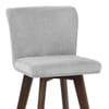 Aldo Dark Oak Bar Stool Light Grey Fabric