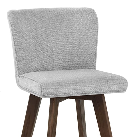 Aldo Dark Oak Bar Stool Light Grey Fabric
