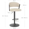 Lusso Graphite Bar Stool Cream