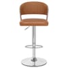 Lusso Chrome Stool Brown Real Leather