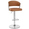 Lusso Chrome Stool Brown Real Leather