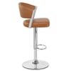 Lusso Chrome Bar Stool Brown Leather