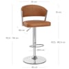 Lusso Chrome Bar Stool Brown Leather