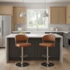 Lusso Chrome Bar Stool Brown Leather
