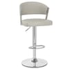 Lusso Chrome Stool Grey Real Leather