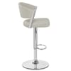 Lusso Chrome Bar Stool Grey Leather