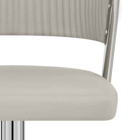 Lusso Chrome Bar Stool Grey Leather