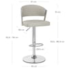 Lusso Chrome Bar Stool Grey Leather