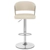 Lusso Chrome Bar Stool Cream Leather