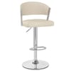Lusso Chrome Bar Stool Cream Leather