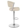 Lusso Chrome Bar Stool Cream Leather