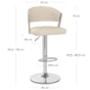 Lusso Chrome Bar Stool Cream Leather