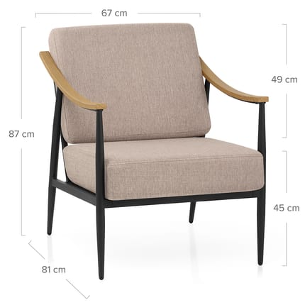 Nook Chair Tweed Fabric Dimensions