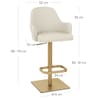 Toni Gold Stool Ivory