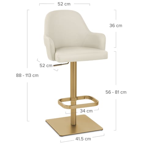 Toni Gold Stool Ivory