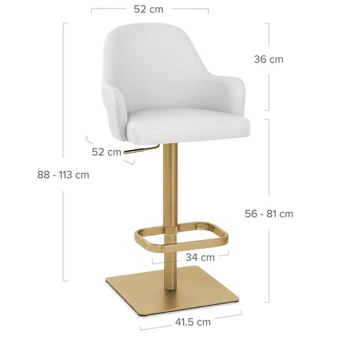 Toni Gold Stool White