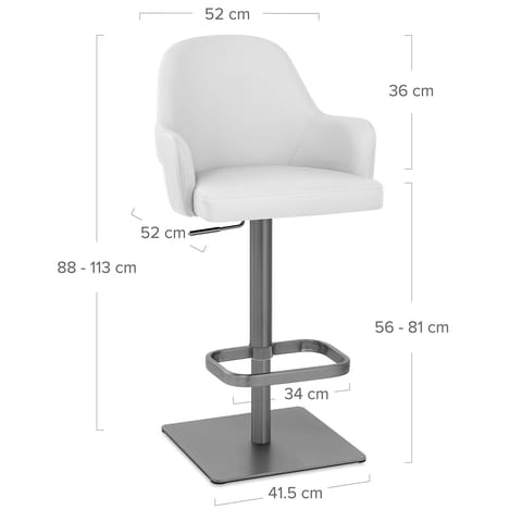Antonia Graphite Stool White