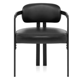 Kara Real Leather Dining Chair Black