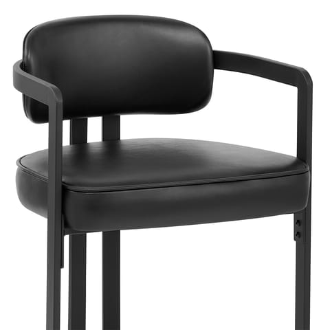 Kara Real Leather Dining Chair Black