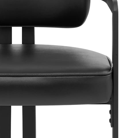 Kara Real Leather Dining Chair Black