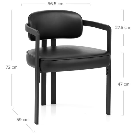 Kara Real Leather Dining Chair Black