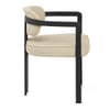 Kara Real Leather Dining Chair Cream