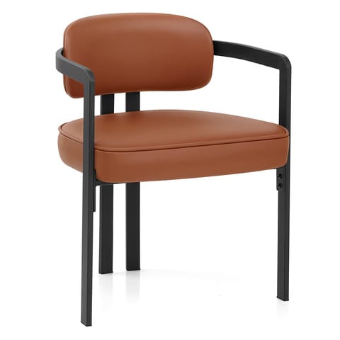 Kara Real Leather Dining Chair Tan