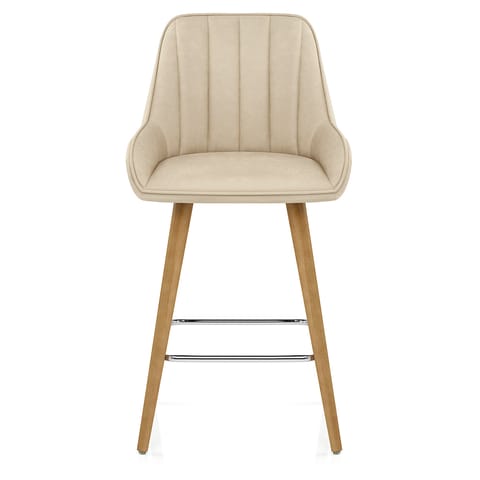 Rosa Oak Bar Stool Beige