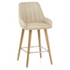 Rosa Oak Bar Stool Beige