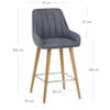 Rosa Oak Bar Stool Blue