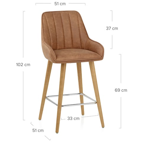 Rosa Oak Bar Stool Tan