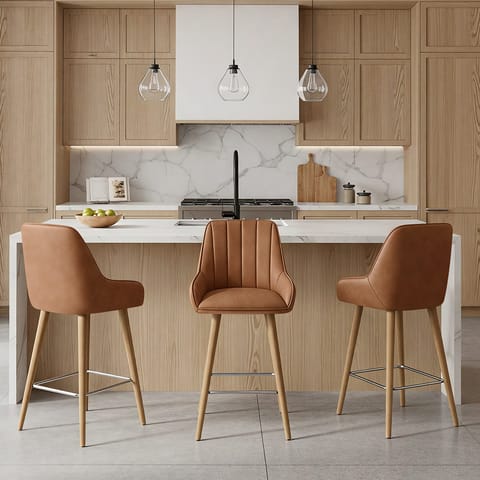 Rosa Oak Bar Stool Tan