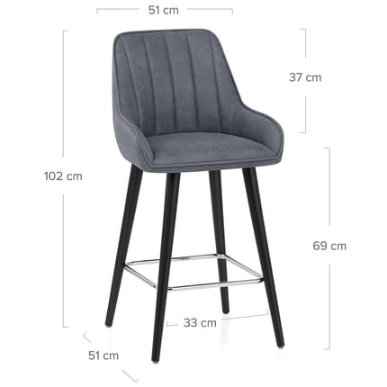 Rosa Bar Stool Blue Dimensions