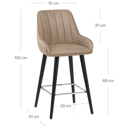 Rosa Bar Stool Brown Dimensions